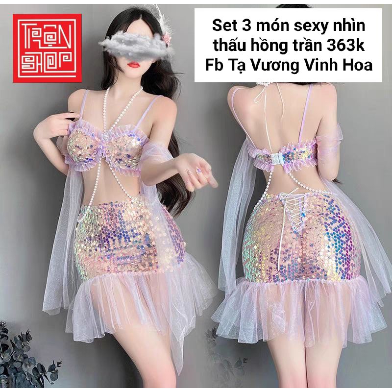 Trang phục tiên cá ero set 3 món siêu sexy nhìn thấu hồng trần ahihi