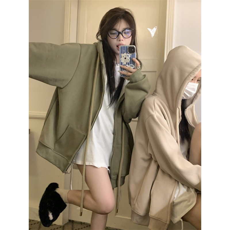 Áo Khoác Nỉ Hoodie Zip Basic Dây To Áo Khoác Chất Nỉ Form To Unisex Tay Bồng Mũ Hot Ulzzang
