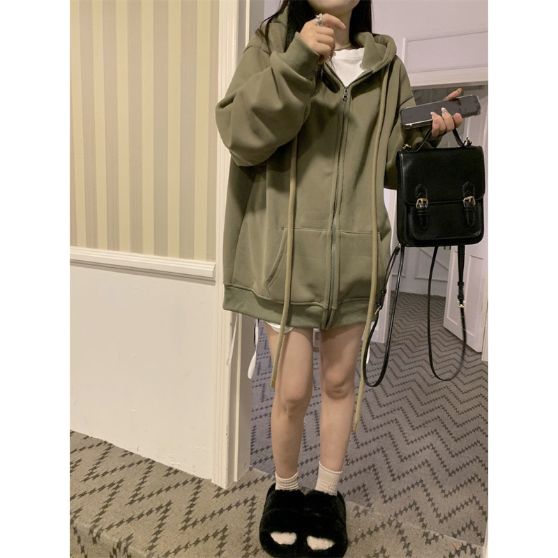 Áo Khoác Nỉ Hoodie Zip Basic Dây To Áo Khoác Chất Nỉ Form To Unisex Tay Bồng Mũ Hot Ulzzang