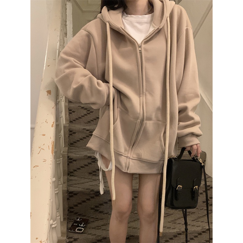 Áo Khoác Nỉ Hoodie Zip Basic Dây To Áo Khoác Chất Nỉ Form To Unisex Tay Bồng Mũ Hot Ulzzang