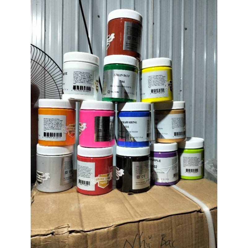 VỈ 8 - 12 MÀU ACRYLIC TÔ TƯỢNG kèm CỌ VẼ