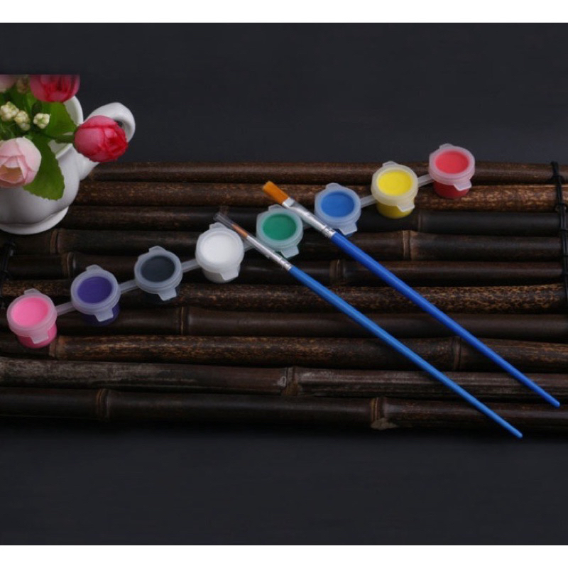 VỈ 8 - 12 MÀU ACRYLIC TÔ TƯỢNG kèm CỌ VẼ