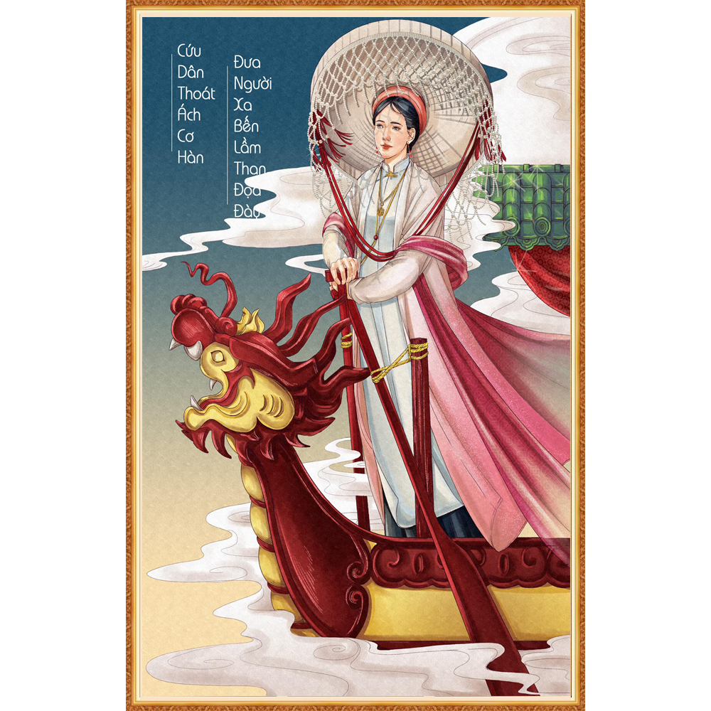 Tranh lụa thờ Mẫu Đệ Nhất Đệ Nhị Đệ Tam Đệ Tứ khổ dọc