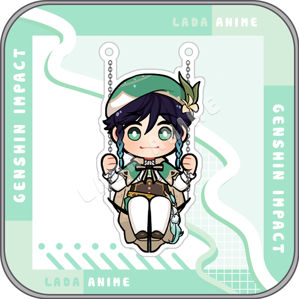 Standee Xích Đu Game Genshin Impact Tùy Chọn Nhân Vật Và Khung Xích Đu Mẫu 1,2, Mô Hình Acrylic Mica Trang Trí Để Bàn