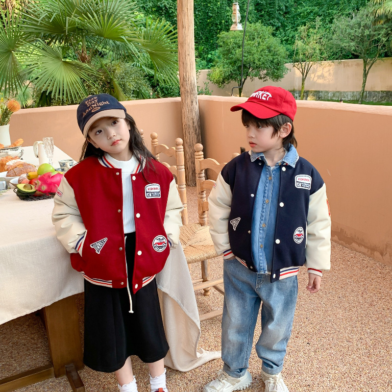 Áo Khoác Bomber Bóng Chày Phong Cách Hàn Quốc Cho Bé Trai Bé Gái Trẻ Em Mặc Thu Đông CAFE_BABY087