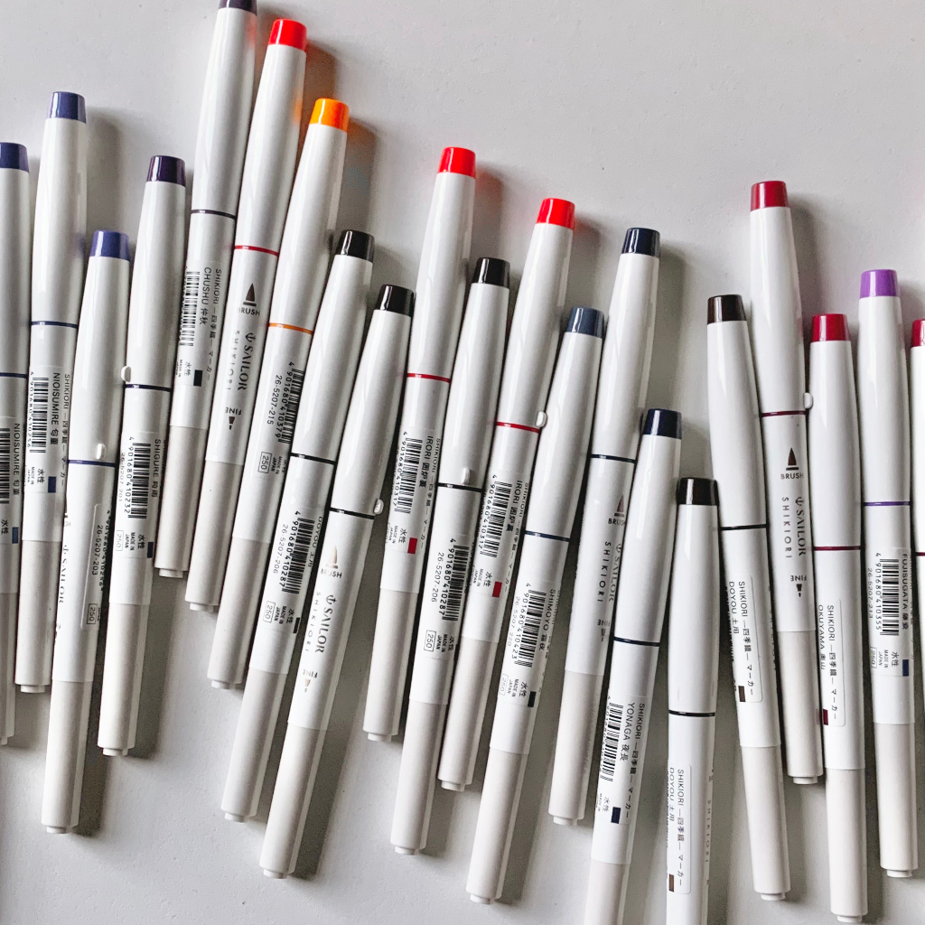 Bút Brush Sailor Shikiori 2 đầu Brush and Fine, viết caligraphy và vẽ
