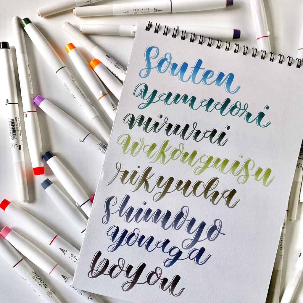 Bút Brush Sailor Shikiori 2 đầu Brush and Fine, viết caligraphy và vẽ