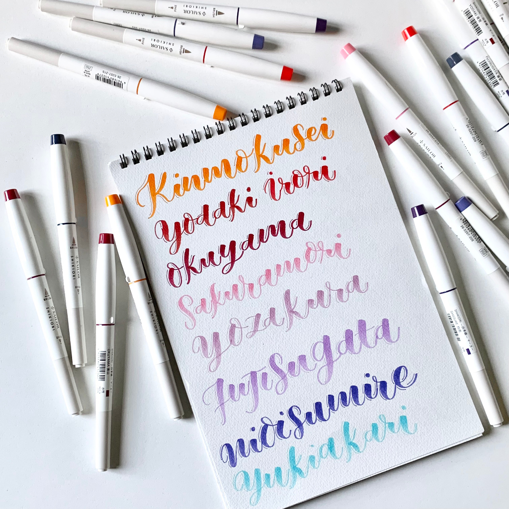 Bút Brush Sailor Shikiori 2 đầu Brush and Fine, viết caligraphy và vẽ