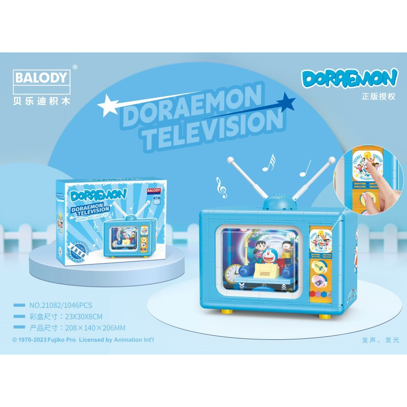 Mô hình lắp ráp TV Doraemon thương hiệu Balody
