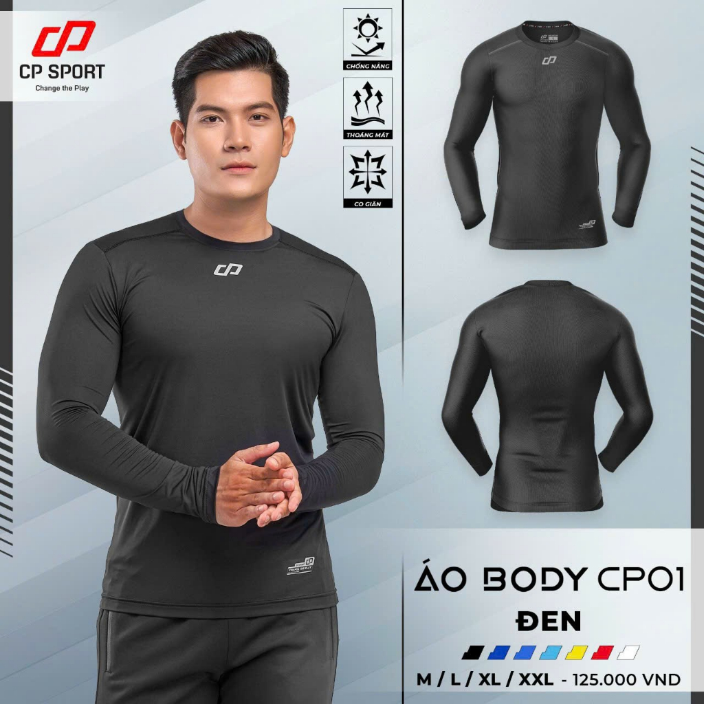 Áo Giữ Nhiệt Body Tay Dài CP Cao Cấp, Áo Lót Body CP Chất Liệu Co Giãn, Thấm Hút Mồ Hôi SP01