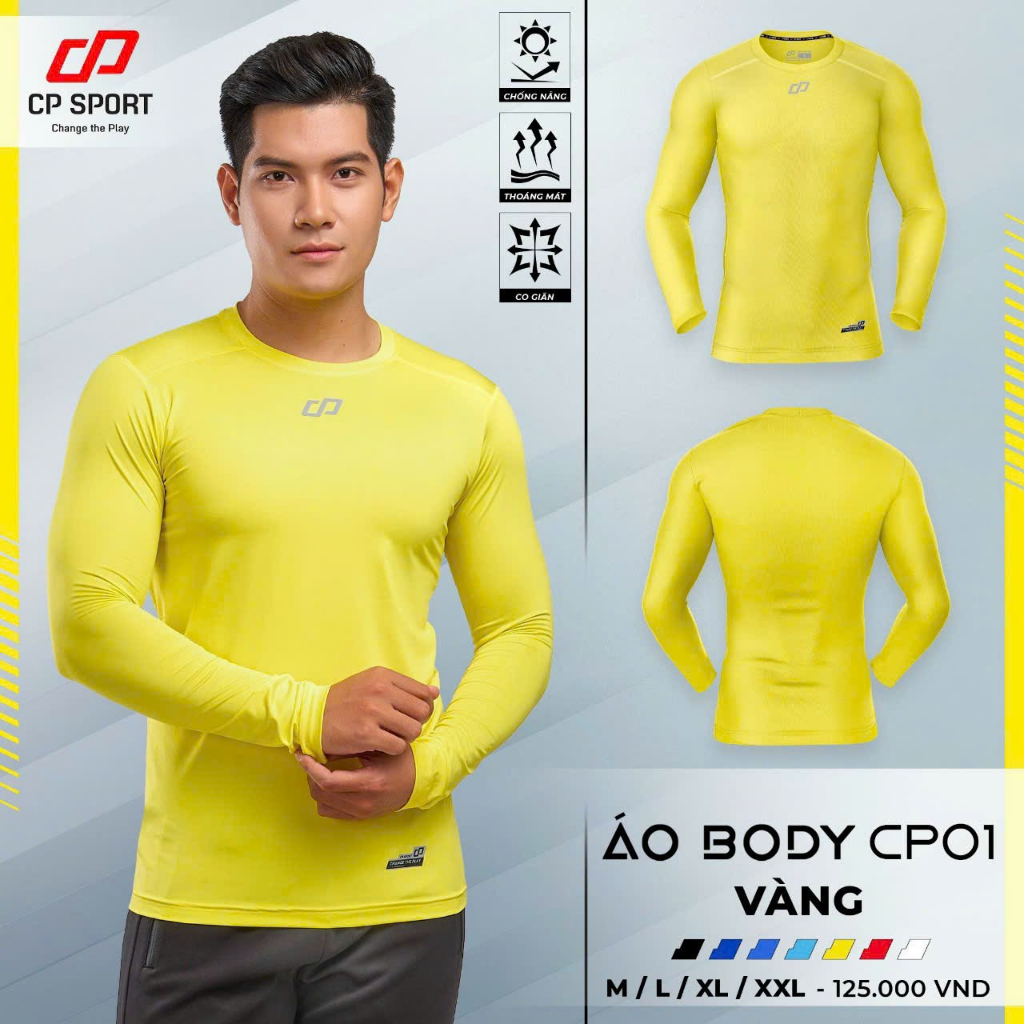Áo Giữ Nhiệt Body Tay Dài CP Cao Cấp, Áo Lót Body CP Chất Liệu Co Giãn, Thấm Hút Mồ Hôi SP01