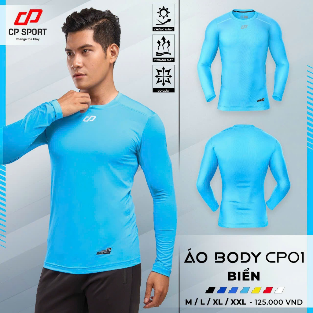 Áo Giữ Nhiệt Body Tay Dài CP Cao Cấp, Áo Lót Body CP Chất Liệu Co Giãn, Thấm Hút Mồ Hôi SP01