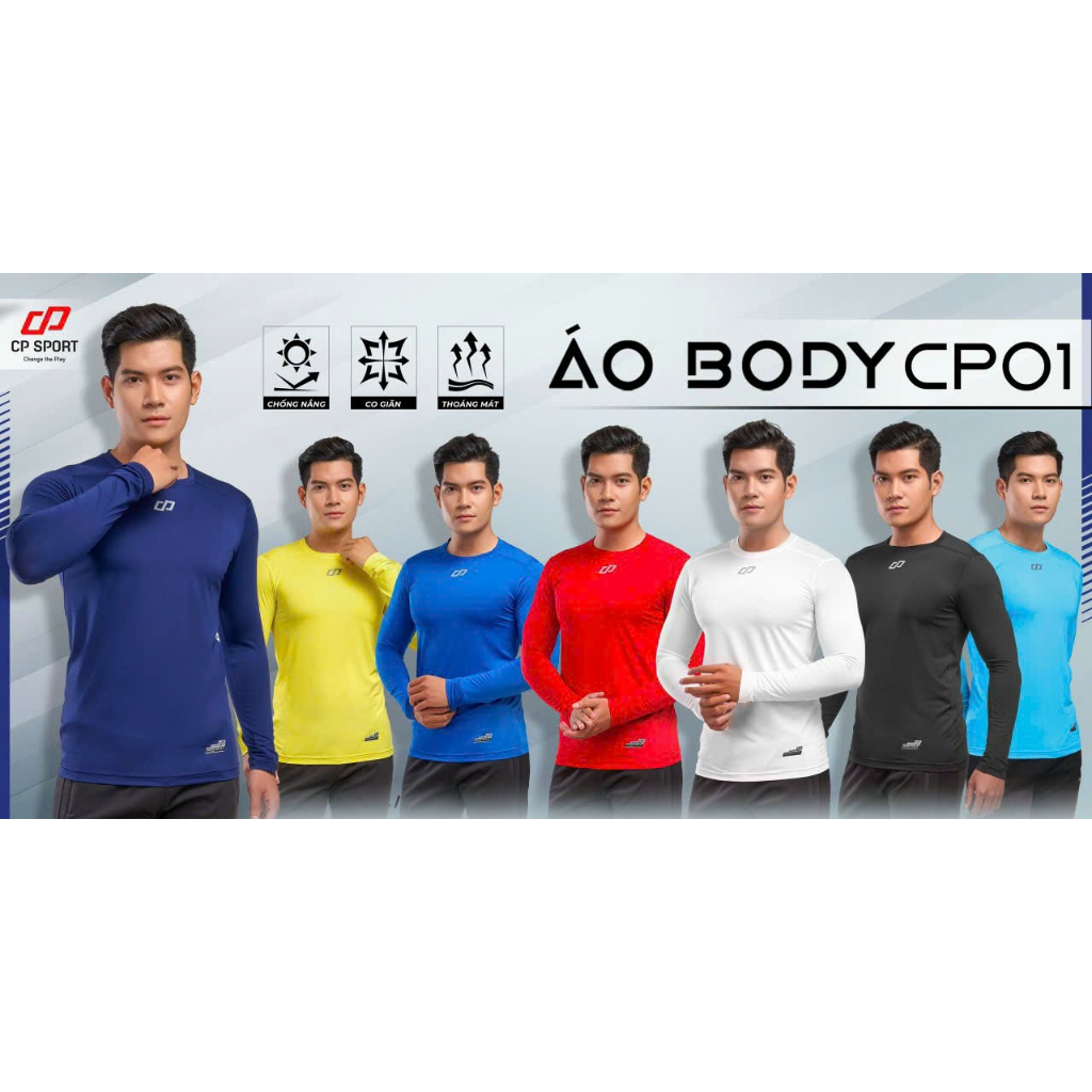 Áo Giữ Nhiệt Body Tay Dài CP Cao Cấp, Áo Lót Body CP Chất Liệu Co Giãn, Thấm Hút Mồ Hôi SP01