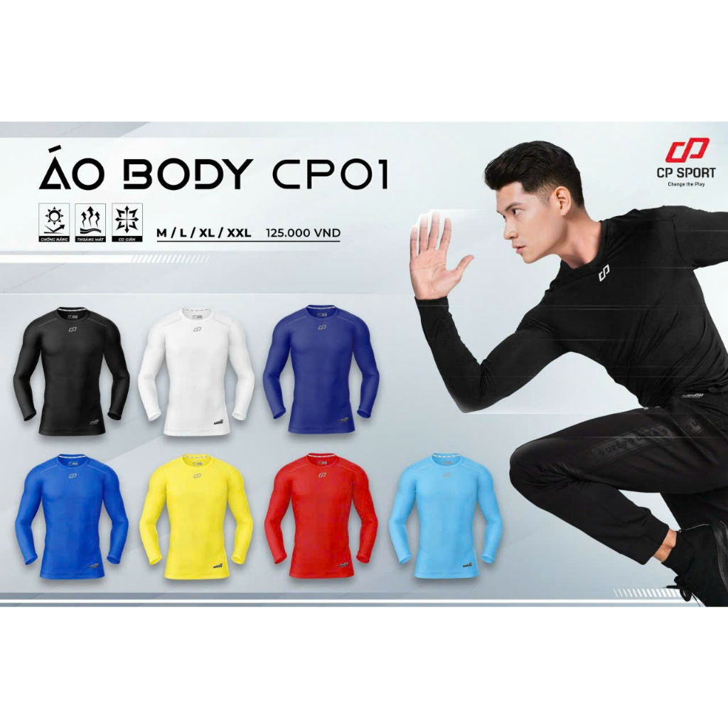 Áo Giữ Nhiệt Body Tay Dài CP Cao Cấp, Áo Lót Body CP Chất Liệu Co Giãn, Thấm Hút Mồ Hôi SP01