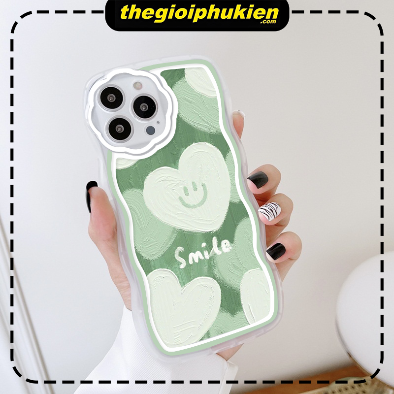 Ốp lưng iphone viền gợn sóng camera hoa Trái tim smile 6/6plus/7plus/8plus/x/xs/11/12/13/14/15/pro/max/promax - so2008