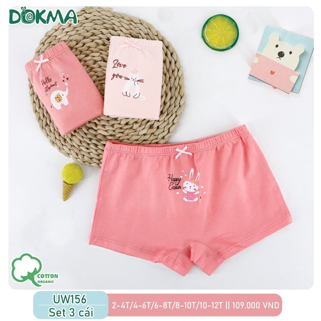 DOKMA Set 3 Quần chip đùi bé gái 2-12Y