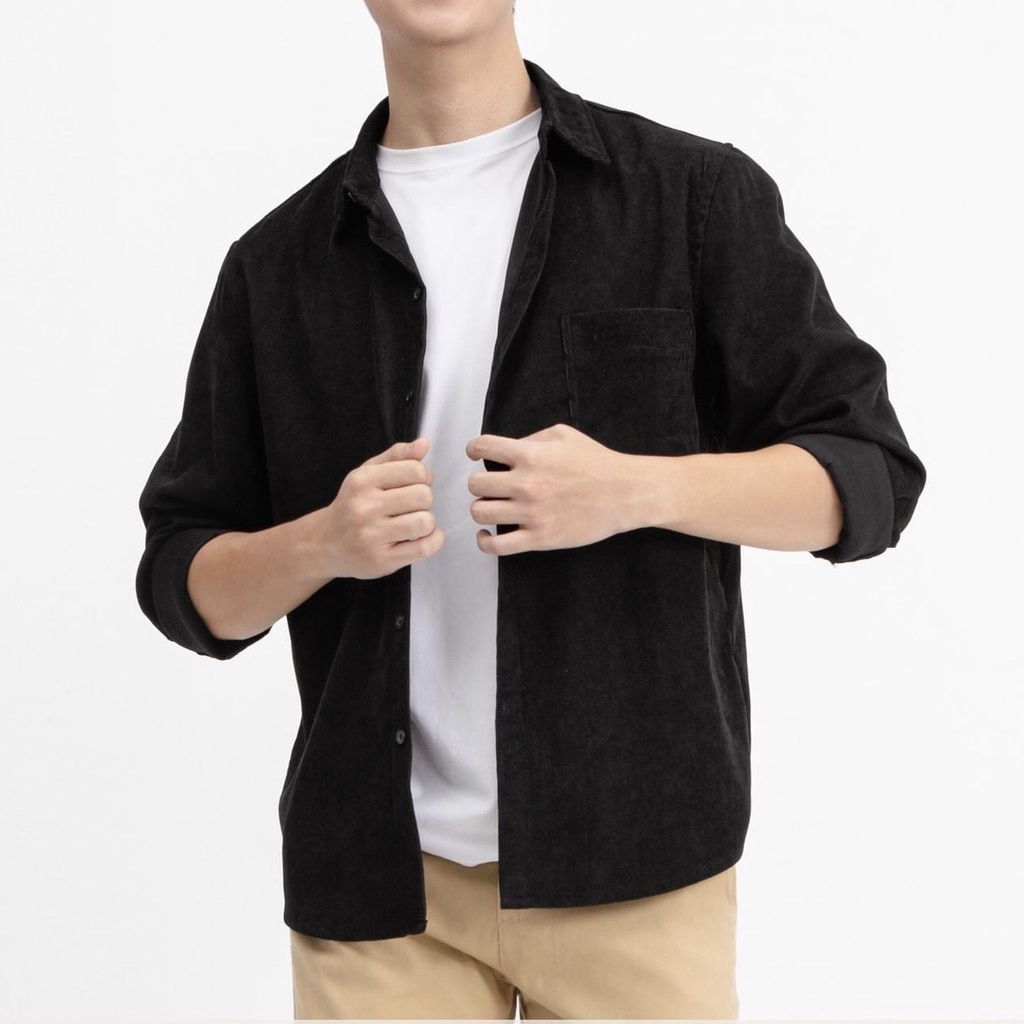 Áo Sơ Mi Nam Dài Tay Nhung Tăm Cao Cấp VICENZO