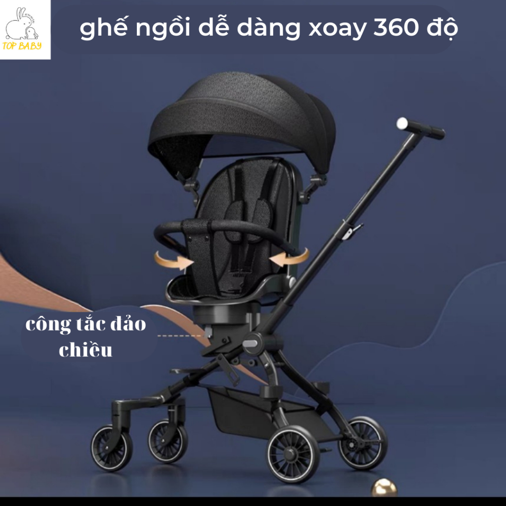 Xe Đẩy V9 Baobaohao Cho Bé Du Lịch Gấp Gọn 2 Chiều