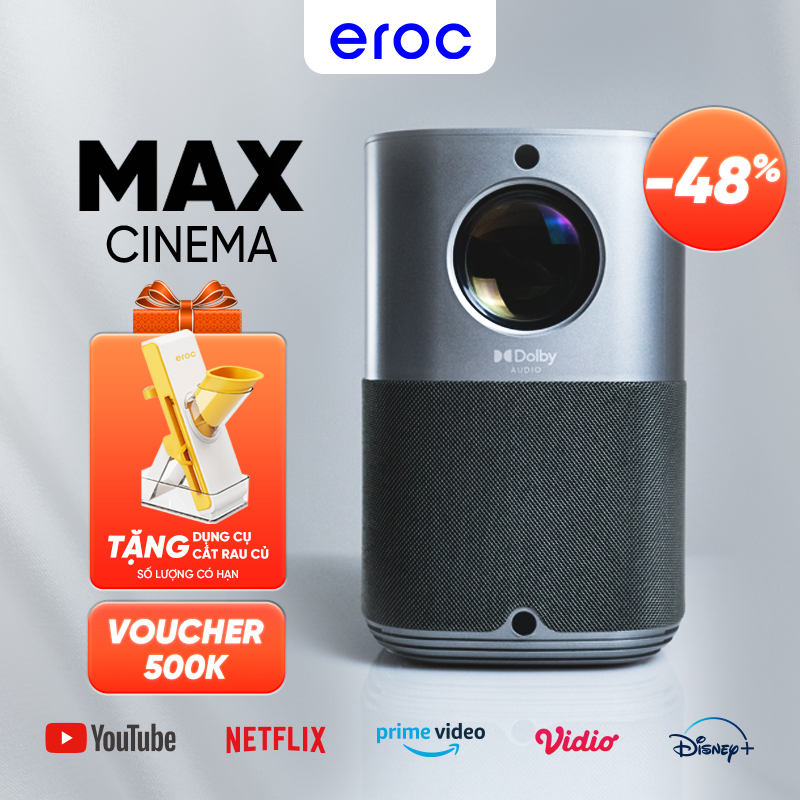 Máy chiếu thông minh EROC MAX full HD máy chiếu phim lên tường Phù hợp xem Phim xem bóng đá Tivi cực nét, Bảo hành chính