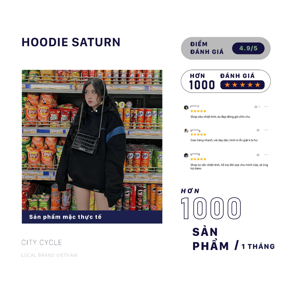 Áo Hoodie Local Brand Saturn City Cycle nỉ bông form rộng oversize unisex