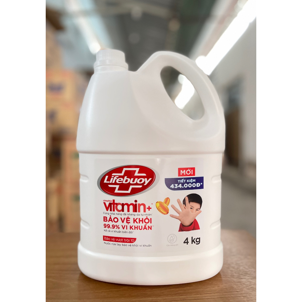 Nước rửa tay Lifebuoy Vitamin 4 ký - Mẫu mới