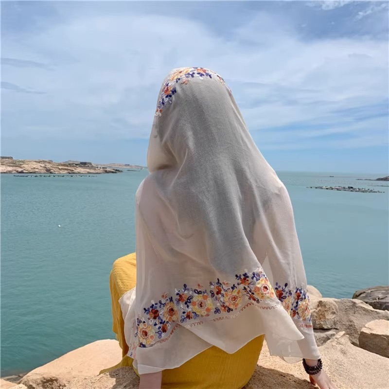 Khăn choàng đi biển, khăn choàng voile cao cấp