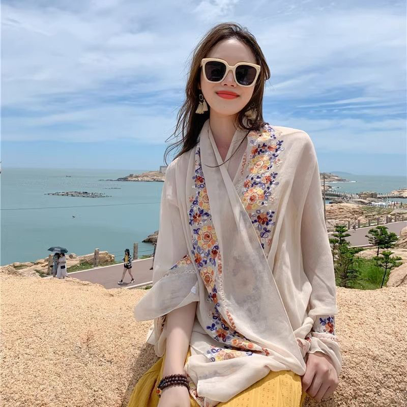 Khăn choàng đi biển, khăn choàng voile cao cấp