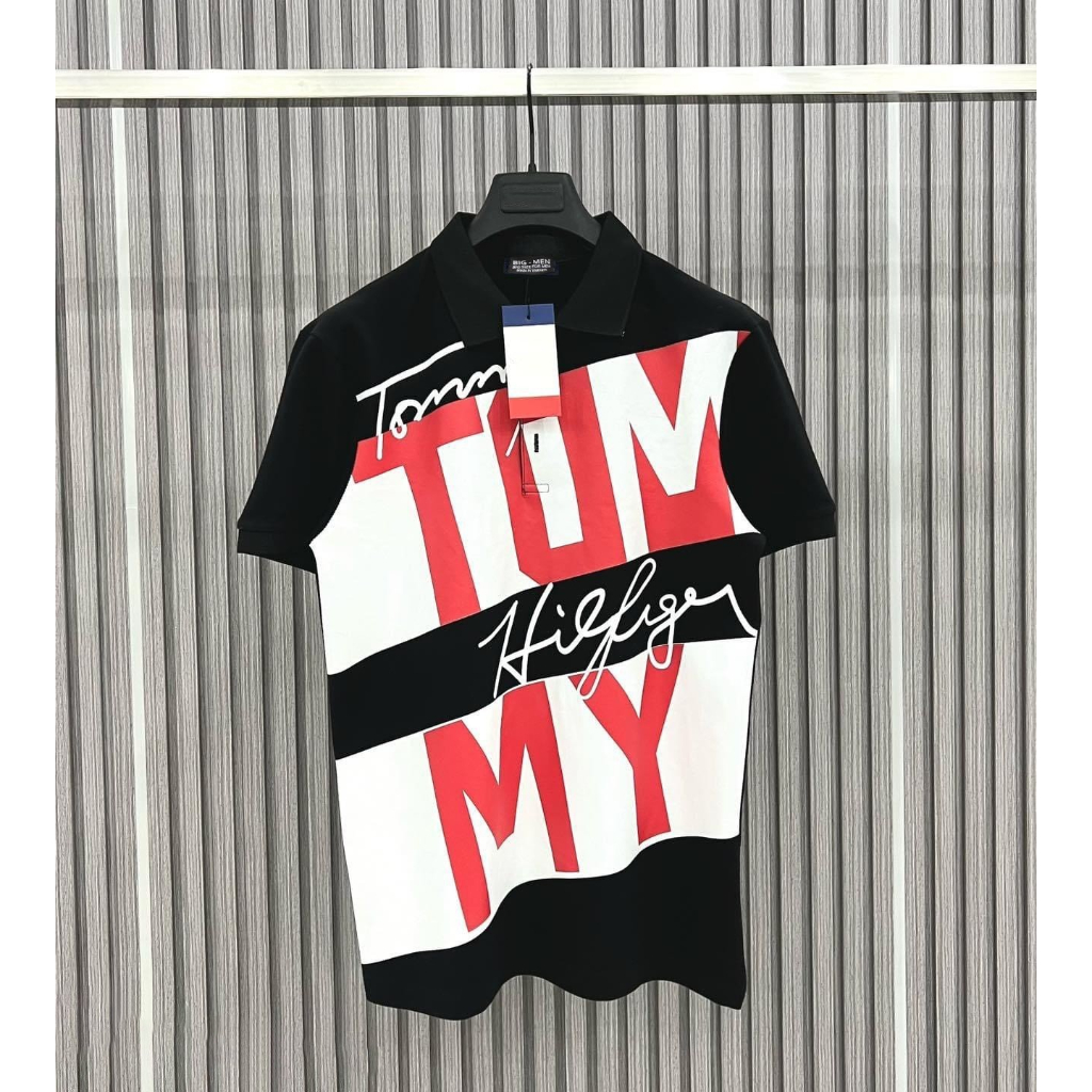 Big size - Áo thun polo in T O M M Y chất vải 4 chiều co giãn bigsize <135kg