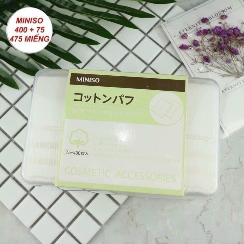 Bông tẩy trang miniso 475 miếng