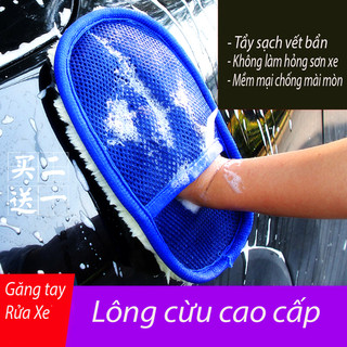Găng tay lông cừu rửa và đánh bóng xe ô tô đa năng- Bao tay rửa xe đa năng chất lượng cao