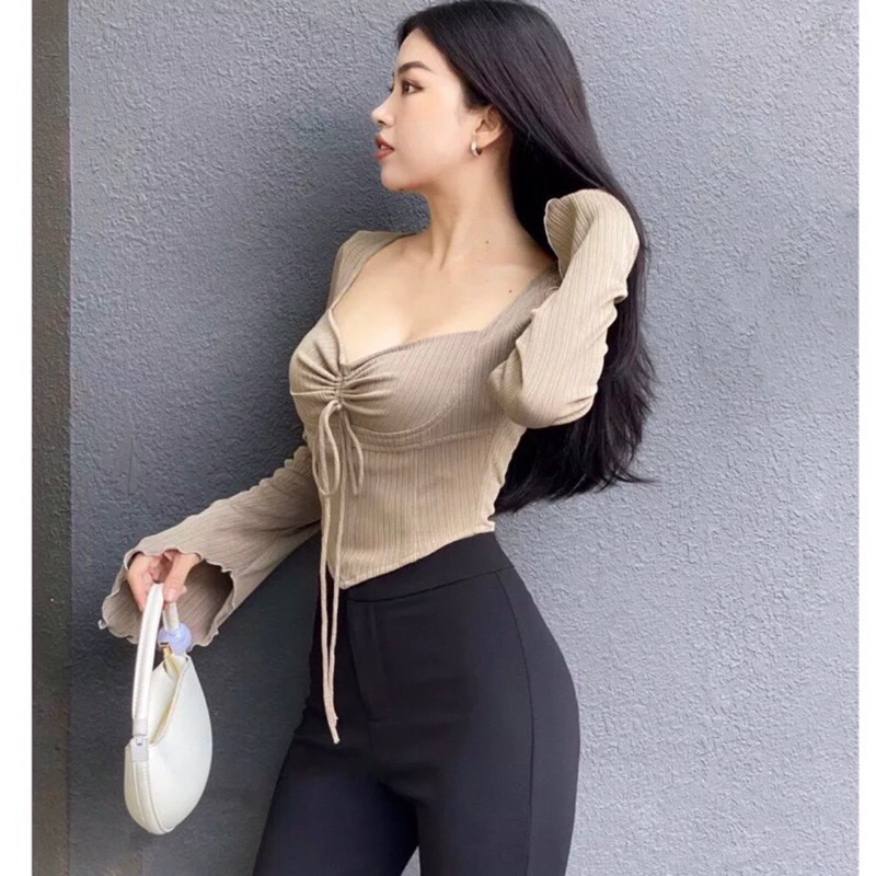 Pass áo croptop vạt nhọn bigsize