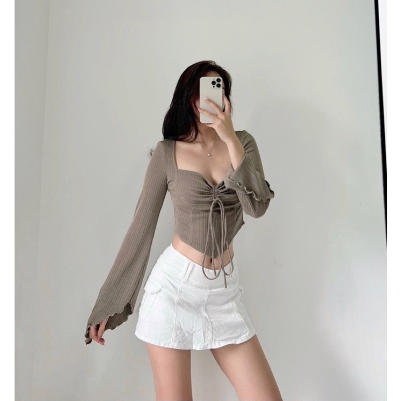 Pass áo croptop vạt nhọn bigsize