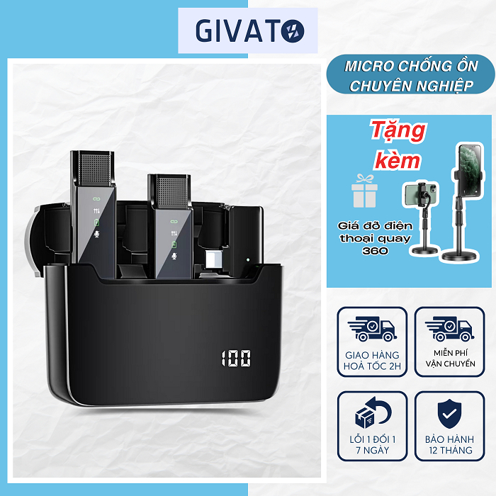 Micro Thu Âm Không Dây Cài Áo VT2 Phù Hợp Thu Âm Livestream 3 Chế Độ Thu Lọc Tạp Âm  Kết Nối Phạm Vi Đến 20m | BigBuy360 - bigbuy360.vn