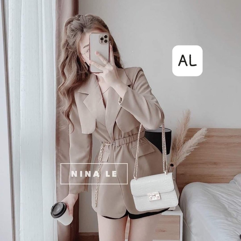 Áo Blazer vest thanh lịch hiện đại tặng kèm đai xích _ Hàng loại 1