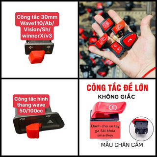Nút công tắc đỏ honda passing, ab, vision, wave, sh, vario, winner, future, đề, còi, hazard