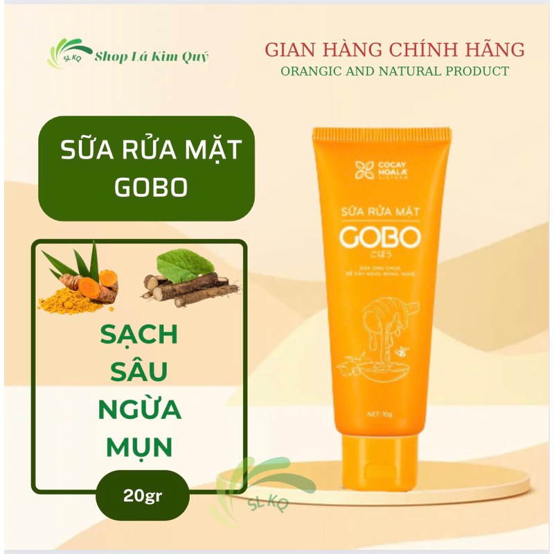 Sữa rửa mặt GOBO mini làm sạch sâu, ngăn ngừa mụn ẩn Cỏ Cây Hoa Lá 20g