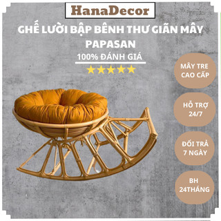 Ghế lười thư giãn bập bênh Papasan HanaDecor mây phòng ngủ cho bé, trang trí phòng khách nghỉ ngơi đọc sách/BH24 tháng