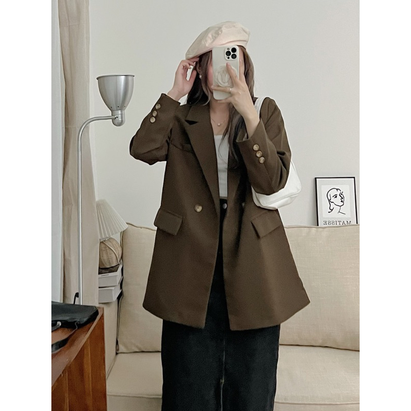 Áo Blazer vest nữ Hàn Quốc 2 lớp có đệm vai _ Hàng loại 1