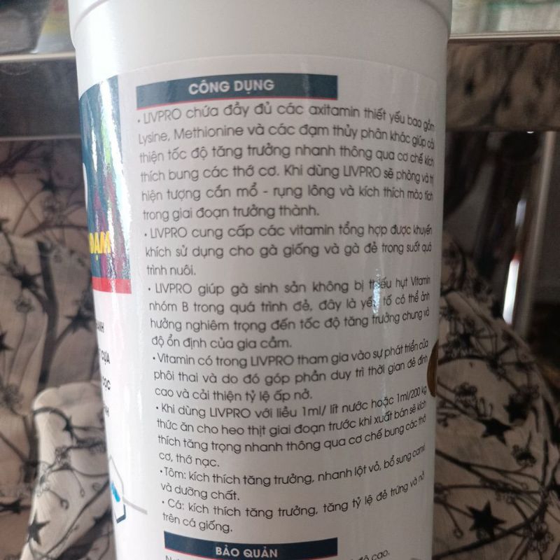 Livpro - đạm thủy phân - đỏ tích kích mào , bung lông bật cựa