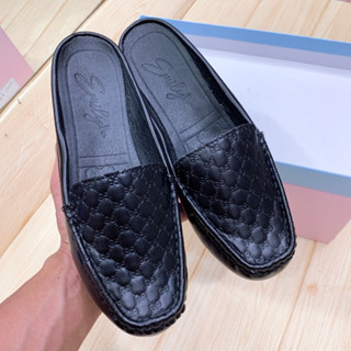 Giày sục moca nữ da mờ sần siêu êm mềm hót mọi thời đại gót cao 3p