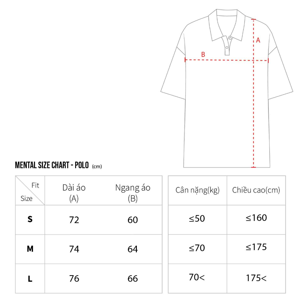 Áo Polo Cao Cấp In Nổi MENTAL® Essential Motif Polo Shirt