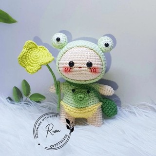 Búp bê len nhồi bông cosplay ếch 14cm - 16cm