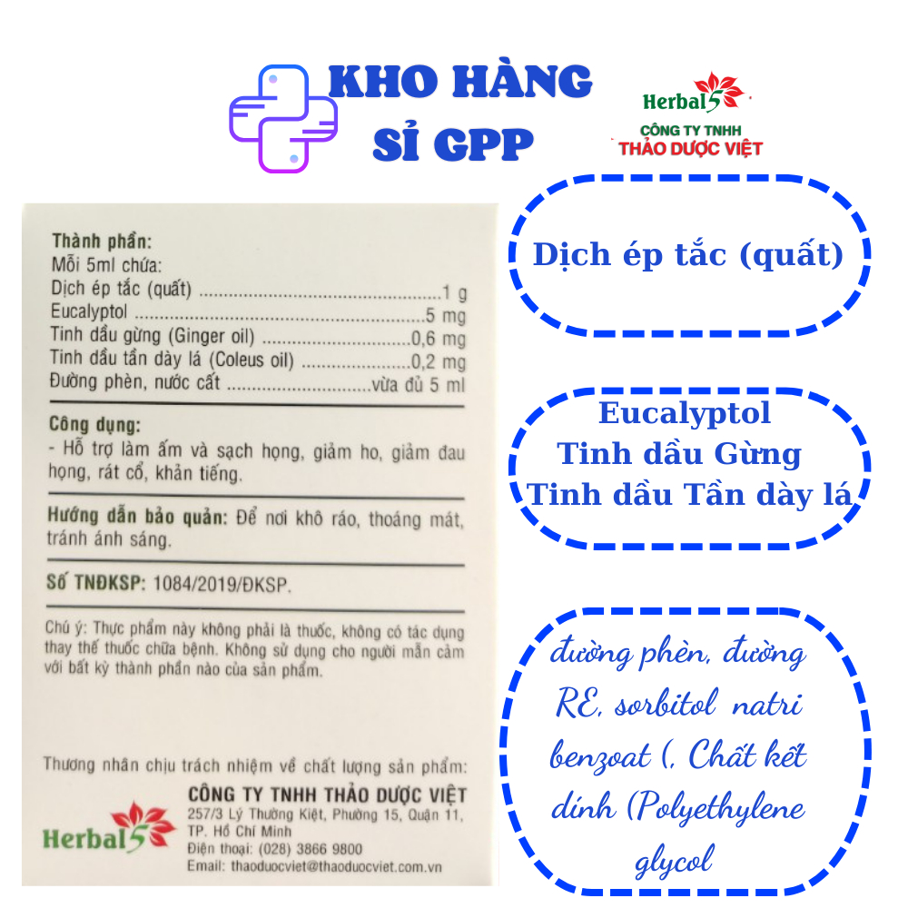 Siro ho Ong Vàng Hộp 30 gói x 5ml Giảm ho-viêm họng-hết khò khè