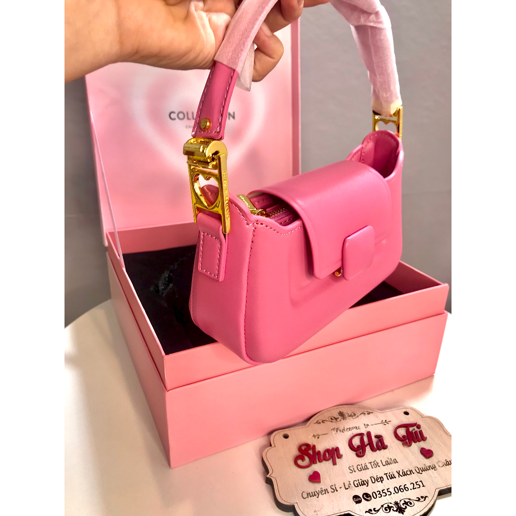 Túi Cê ka quai xách nắp gập vuông new Sz 20