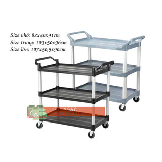 XE ĐẨY DỌN THỨC ĂN 3 TẦNG BẰNG NHỰA L-010 (Gía sản phẩm là giá xe đẩy Chưa xô, thau)