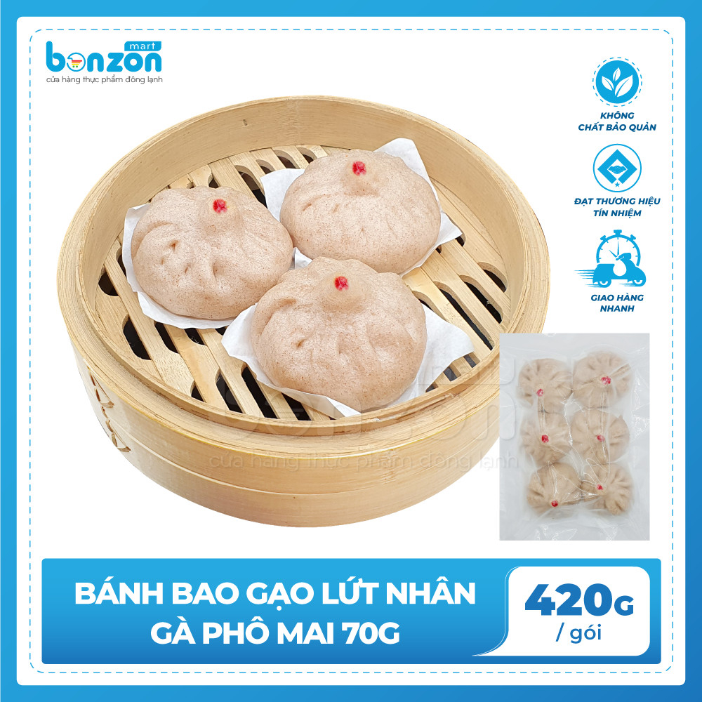 Bonzon - Bánh Bao Gạo Lứt Nhân Gà Phô Mai 70g