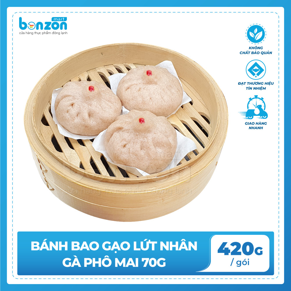 Bonzon - Bánh Bao Gạo Lứt Nhân Gà Phô Mai 70g