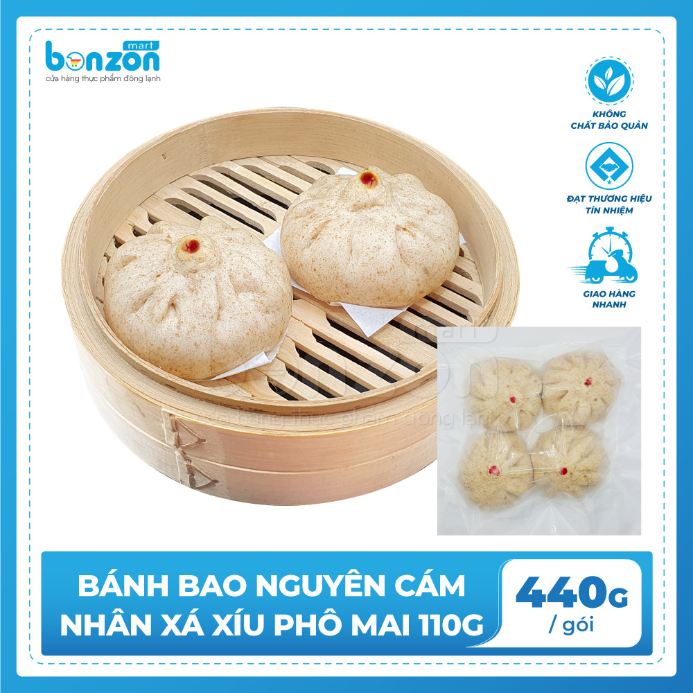 Bonzon - Bánh Bao Nguyên Cám Nhân Xá Xíu Phô Mai 110g
