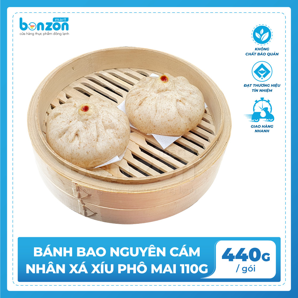 Bonzon - Bánh Bao Nguyên Cám Nhân Xá Xíu Phô Mai 110g
