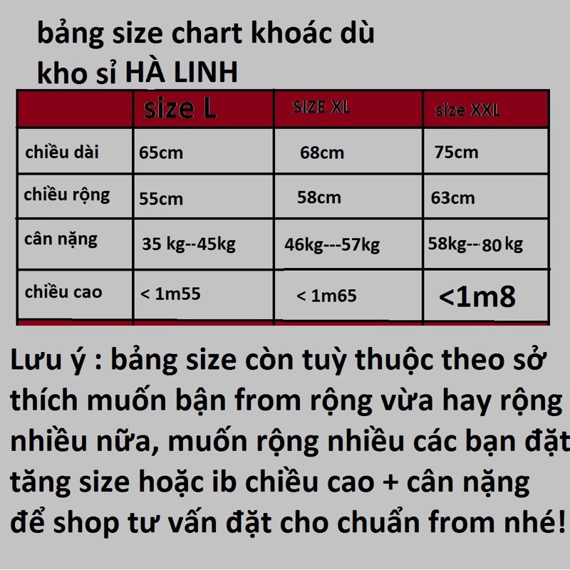 khoác dù 2 lớp unisex có đủ size cho nam và nữ